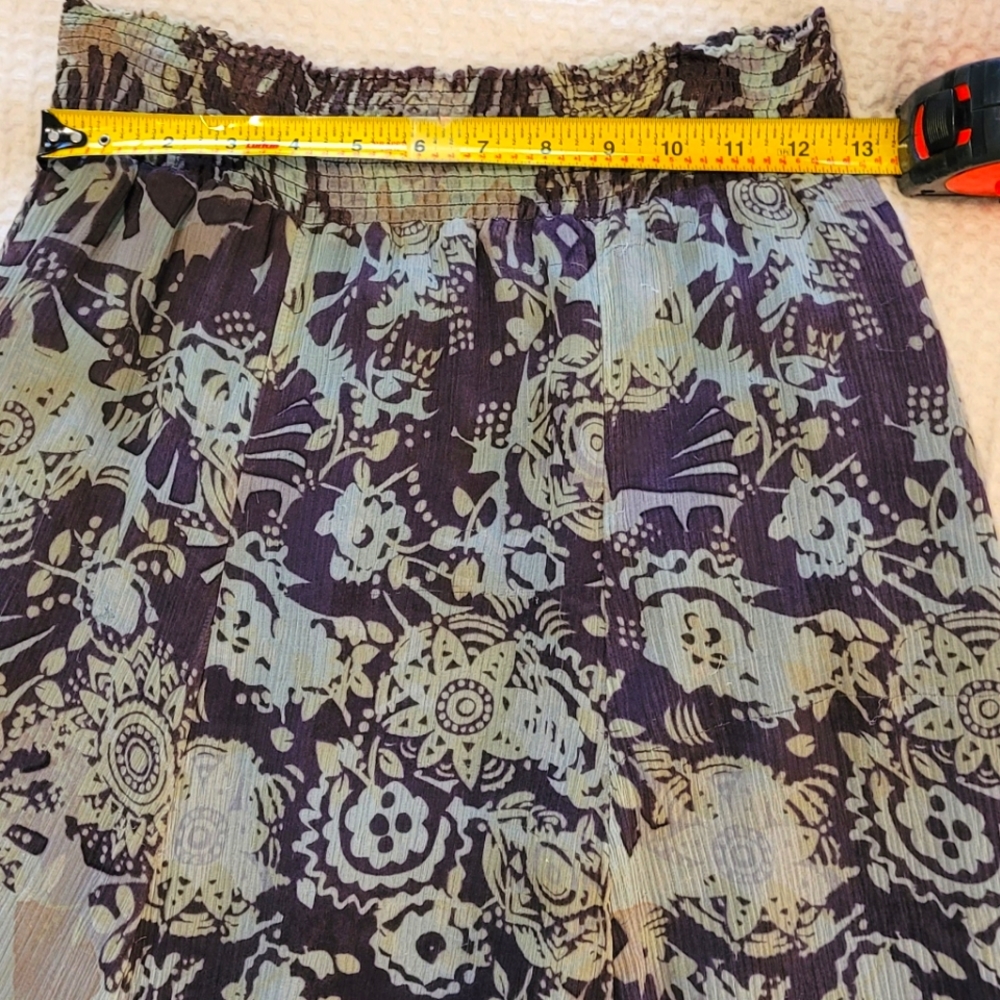 CAbi Long Gossamer Skirt in Size M. Floral with Blues & Purplish Brown. - Picture 8 of 10